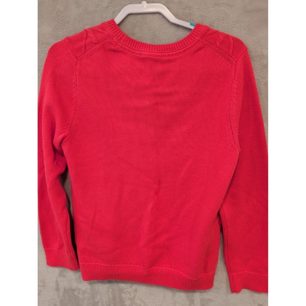 Tommy Hilfiger Sweater Women‎ L Pink Cable Knit Cotton Crewneck Logo NWT